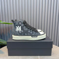 AMIRI Bandana-Print High-Top Sneakers - Black and White