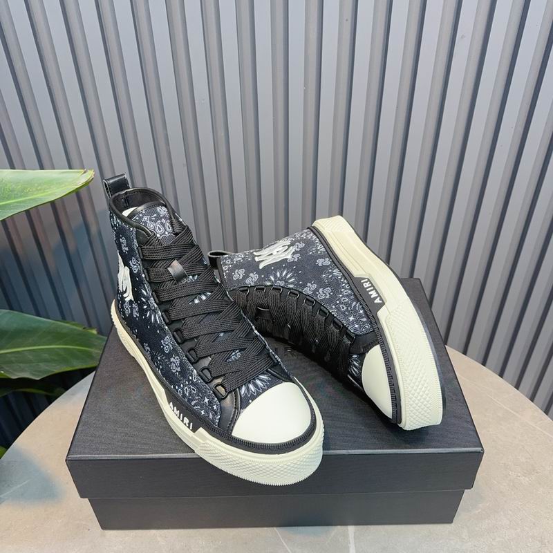 AMIRI Bandana-Print High-Top Sneakers - Black and White