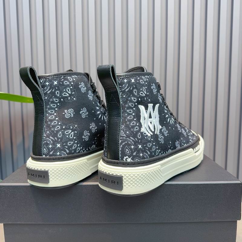 AMIRI Bandana-Print High-Top Sneakers - Black and White