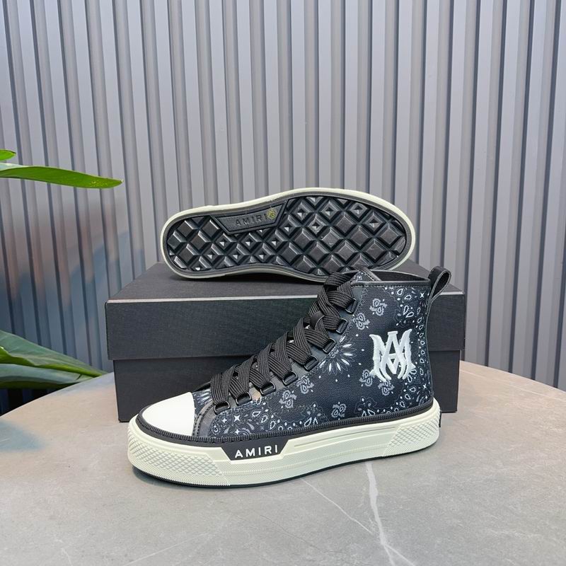 AMIRI Bandana-Print High-Top Sneakers - Black and White