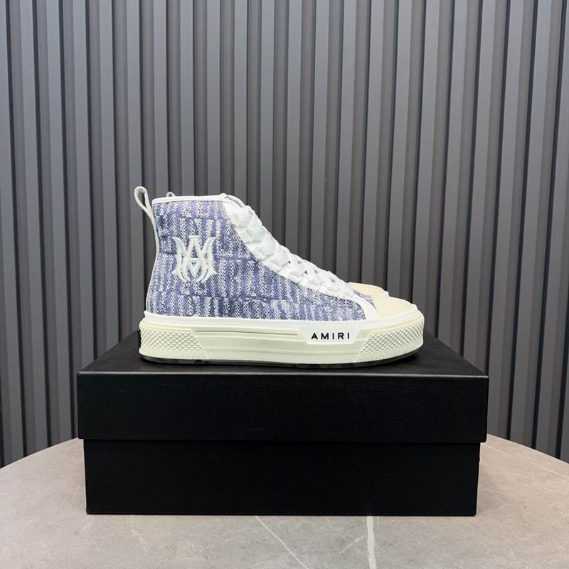 AMIRI Textured High-Top Sneakers - Purple and White