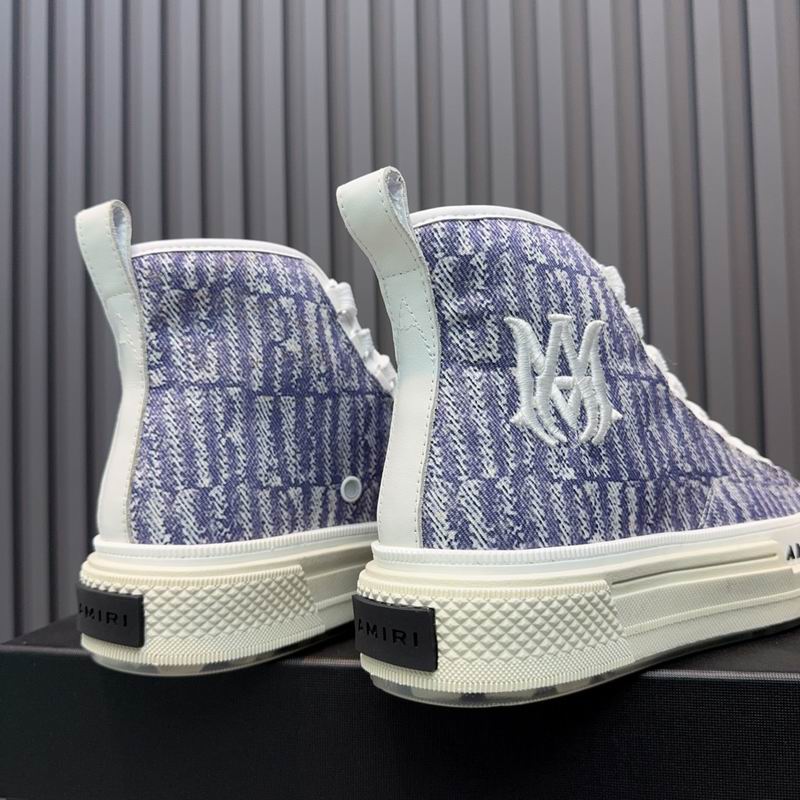 AMIRI Textured High-Top Sneakers - Purple and White