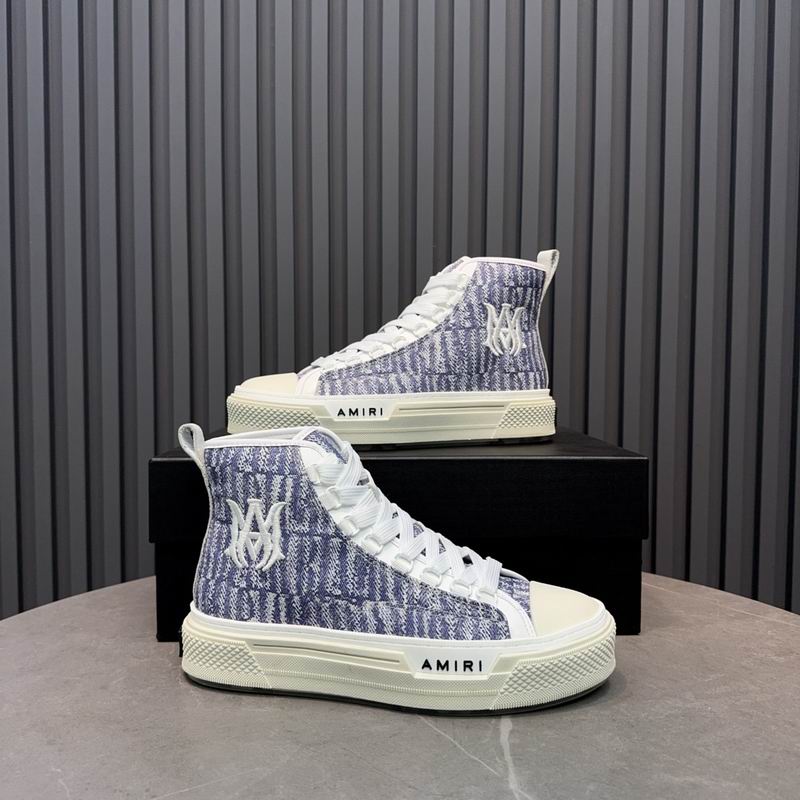 AMIRI Textured High-Top Sneakers - Purple and White