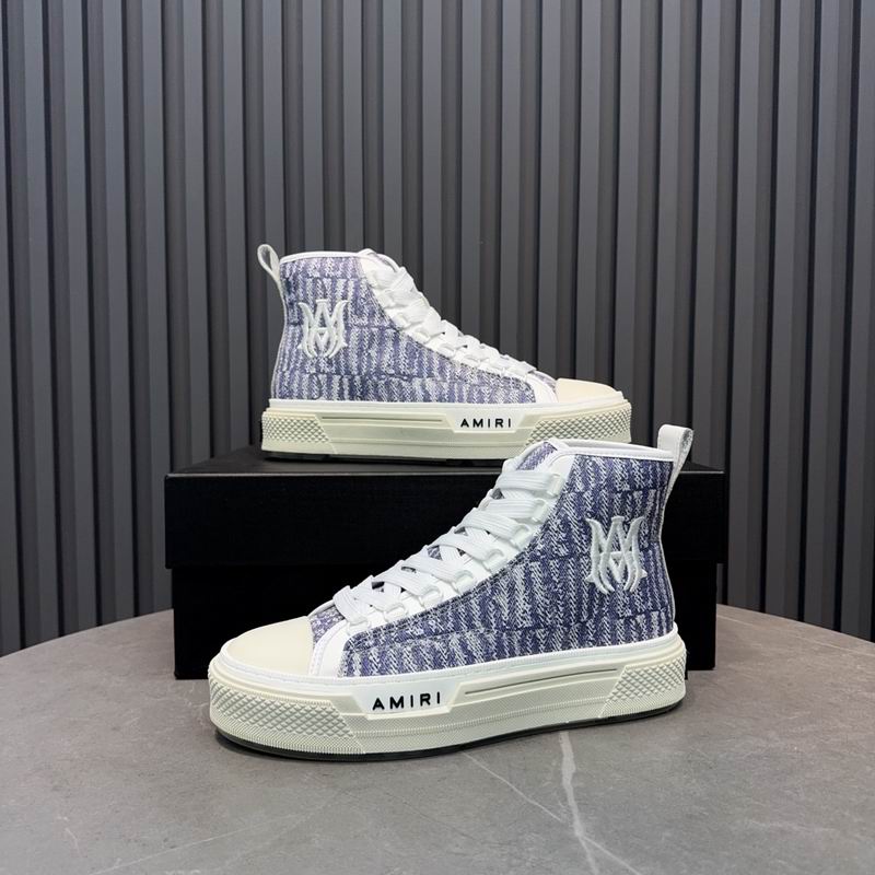AMIRI Textured High-Top Sneakers - Purple and White