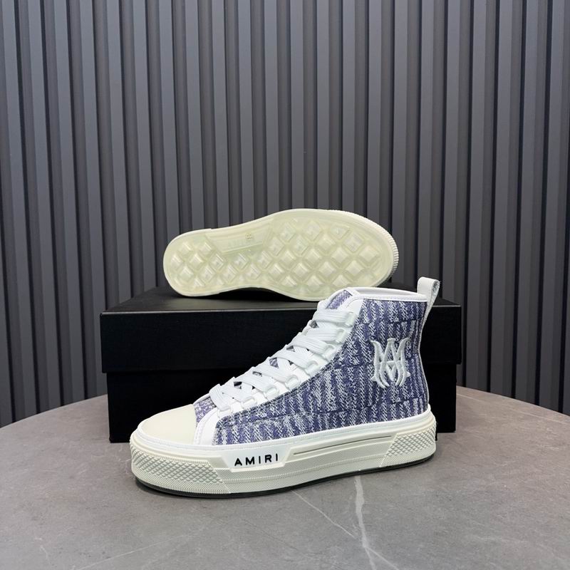 AMIRI Textured High-Top Sneakers - Purple and White