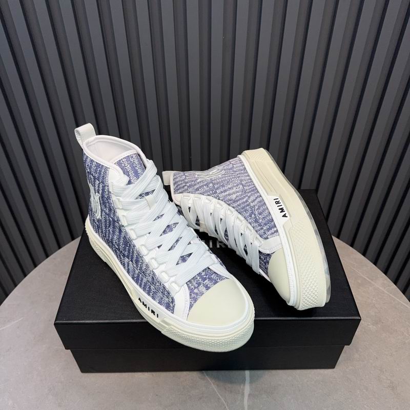 AMIRI Textured High-Top Sneakers - Purple and White