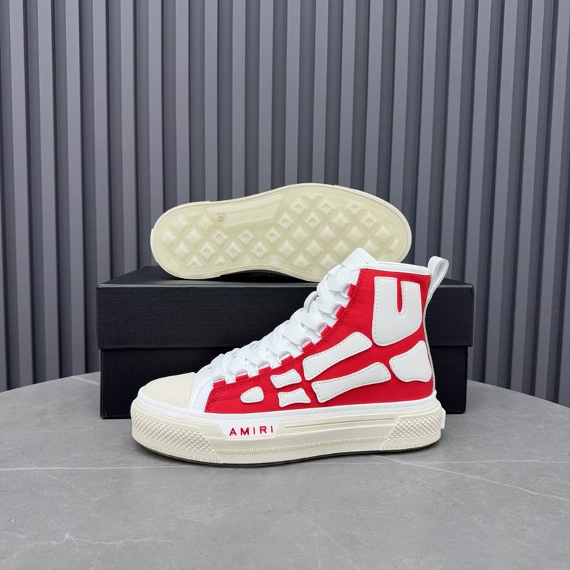 AMIRI Skeleton High-Top Sneakers - Red and White