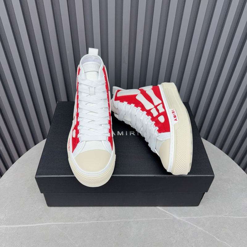 AMIRI Skeleton High-Top Sneakers - Red and White