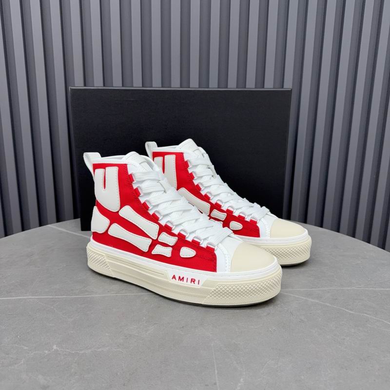 AMIRI Skeleton High-Top Sneakers - Red and White