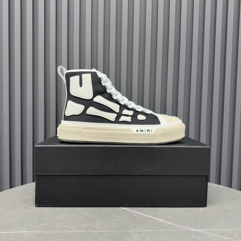 AMIRI Skeleton High-Top Sneakers - Black and White