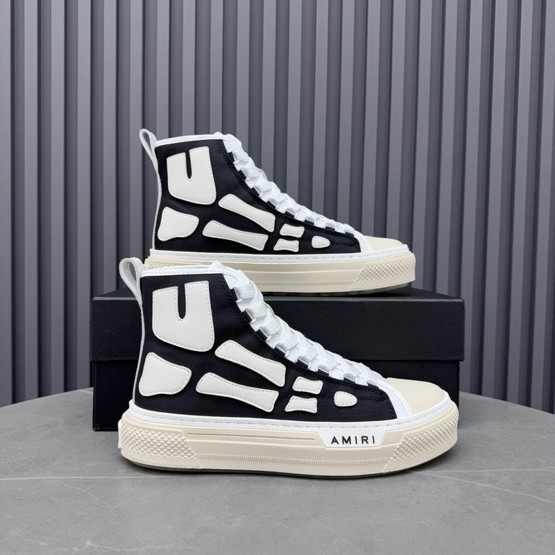 AMIRI Skeleton High-Top Sneakers - Black and White