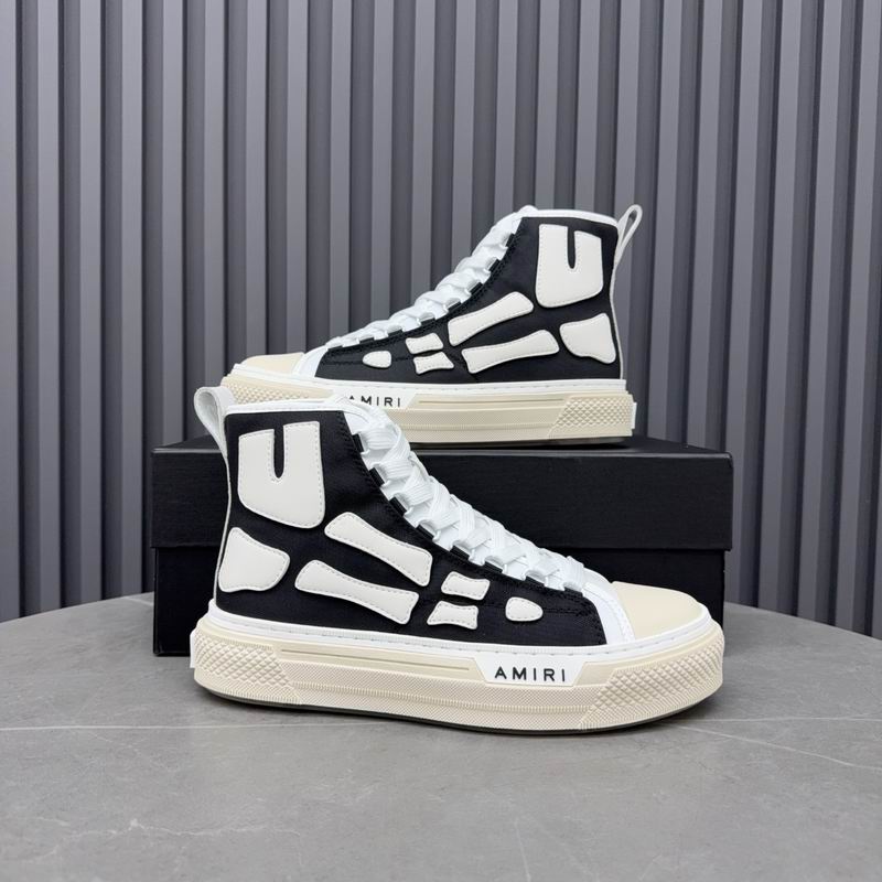AMIRI Skeleton High-Top Sneakers - Black and White