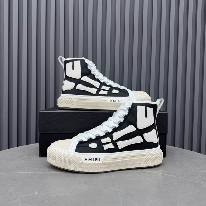 AMIRI Skeleton High-Top Sneakers - Black and White