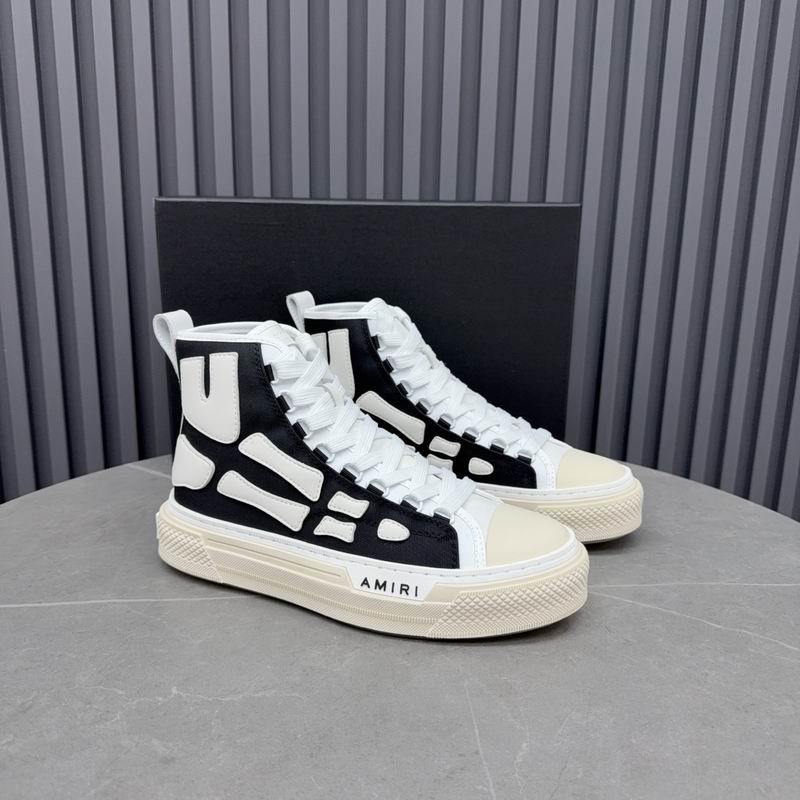 AMIRI Skeleton High-Top Sneakers - Black and White