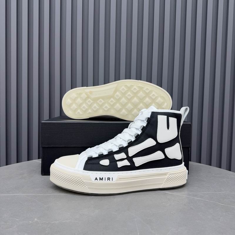 AMIRI Skeleton High-Top Sneakers - Black and White