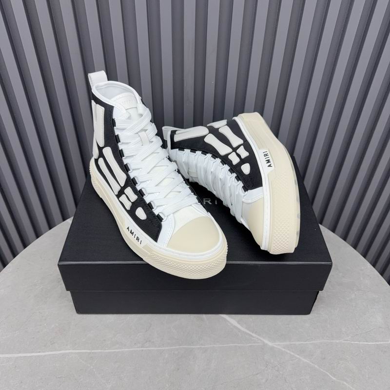 AMIRI Skeleton High-Top Sneakers - Black and White