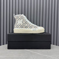 AMIRI Patterned High-Top Sneakers - Cream and Black