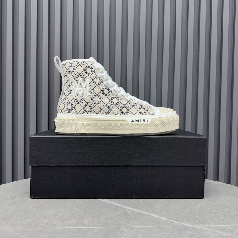 AMIRI Patterned High-Top Sneakers - Cream and Black