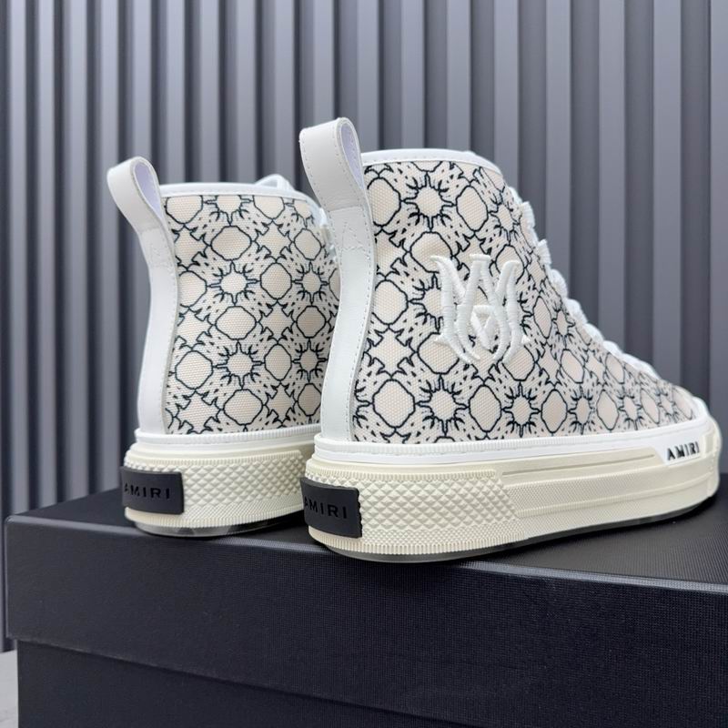 AMIRI Patterned High-Top Sneakers - Cream and Black