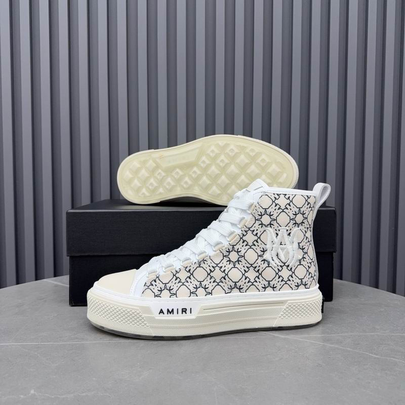 AMIRI Patterned High-Top Sneakers - Cream and Black