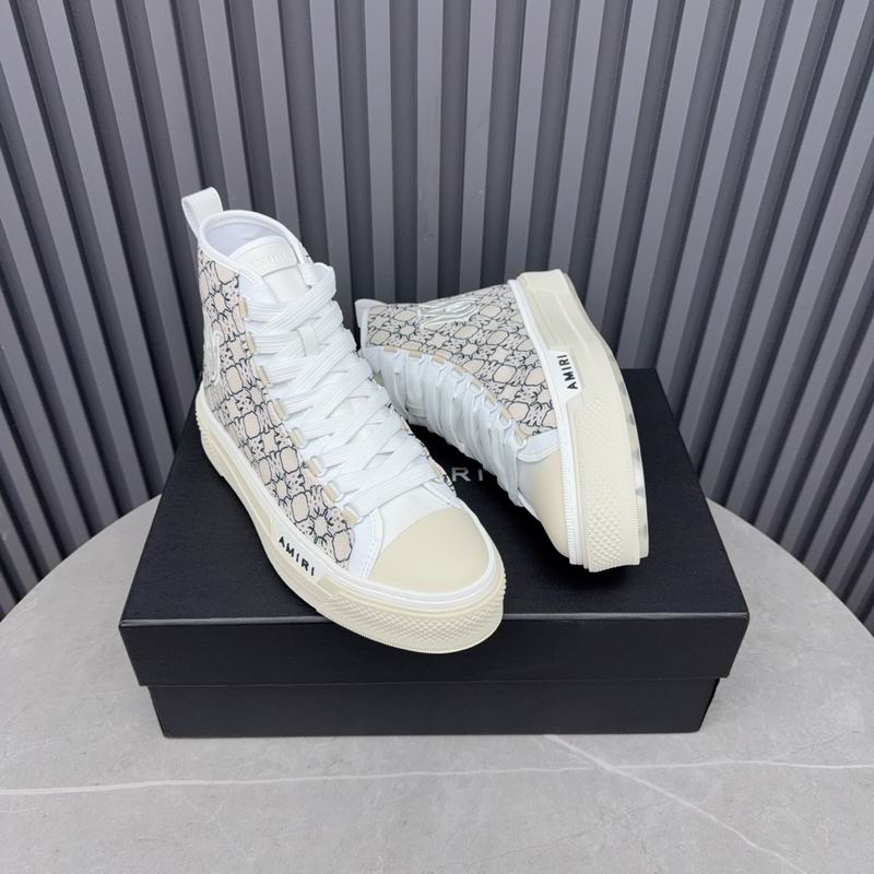 AMIRI Patterned High-Top Sneakers - Cream and Black