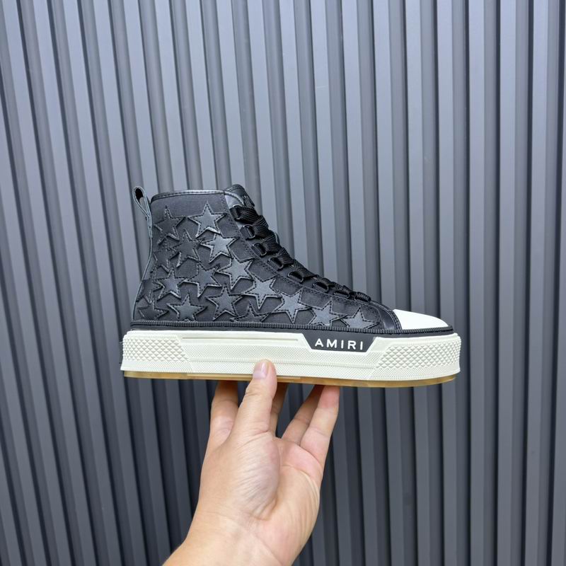 AMIRI Star-Pattern High-Top Sneakers - Black and White
