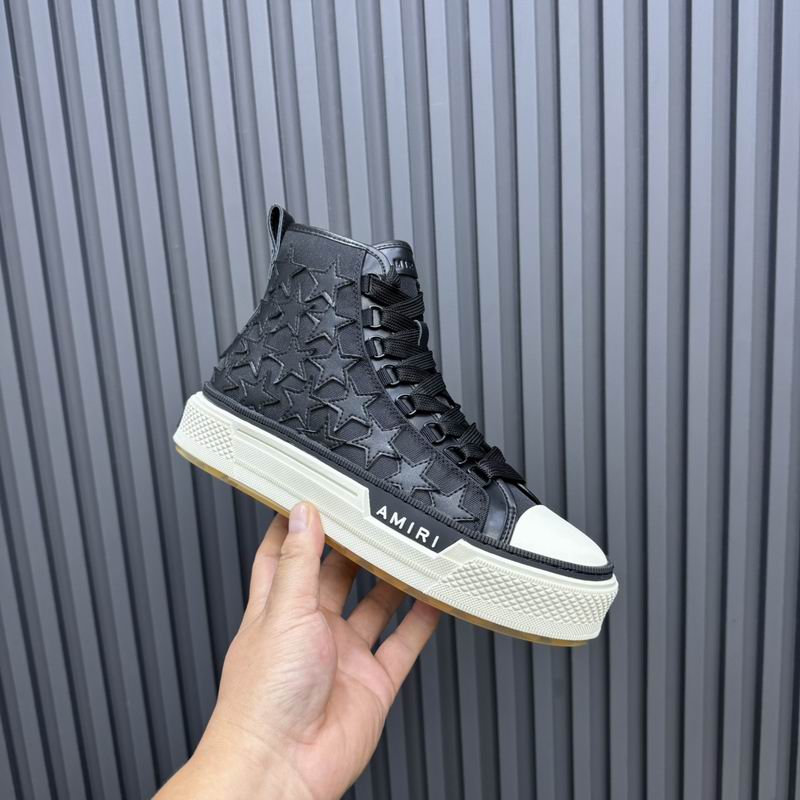 AMIRI Star-Pattern High-Top Sneakers - Black and White