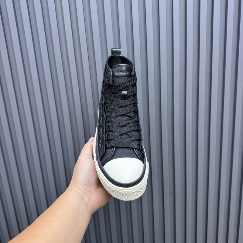 AMIRI Star-Pattern High-Top Sneakers - Black and White