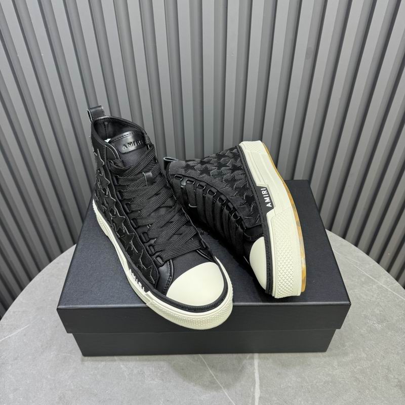 AMIRI Star-Pattern High-Top Sneakers - Black and White