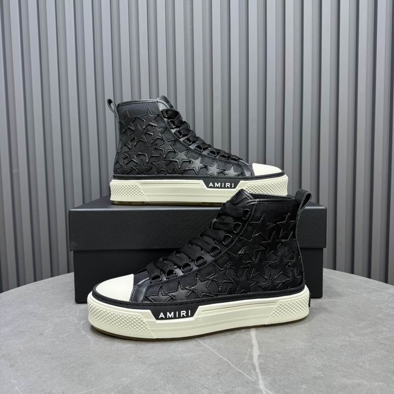 AMIRI Star-Pattern High-Top Sneakers - Black and White