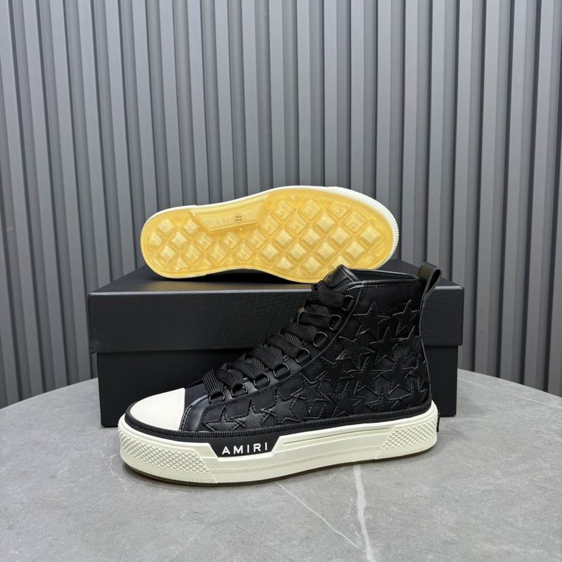 AMIRI Star-Pattern High-Top Sneakers - Black and White
