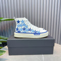 AMIRI Star-Pattern High-Top Sneakers - White and Blue