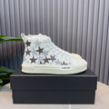 AMIRI Star-Pattern High-Top Sneakers - White, Black and Grey