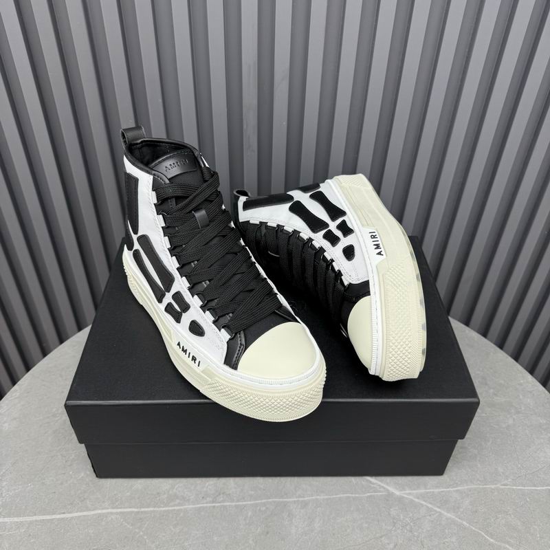 AMIRI Skeleton High-Top Sneakers - White and Black