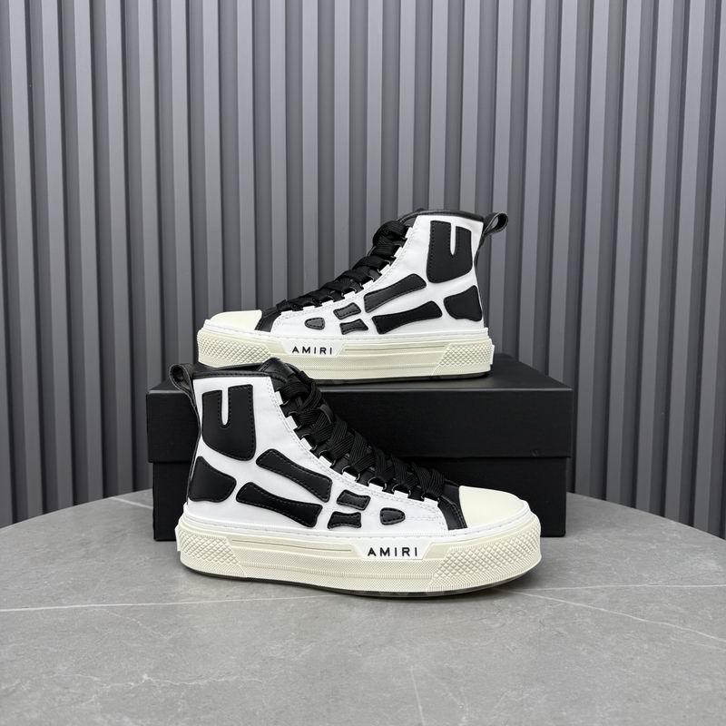 AMIRI Skeleton High-Top Sneakers - White and Black