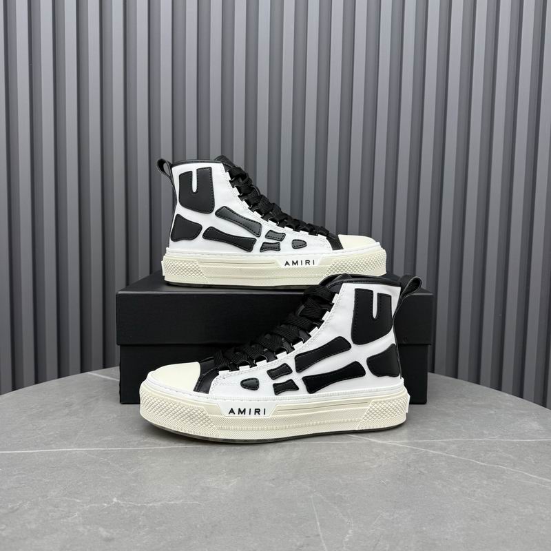 AMIRI Skeleton High-Top Sneakers - White and Black