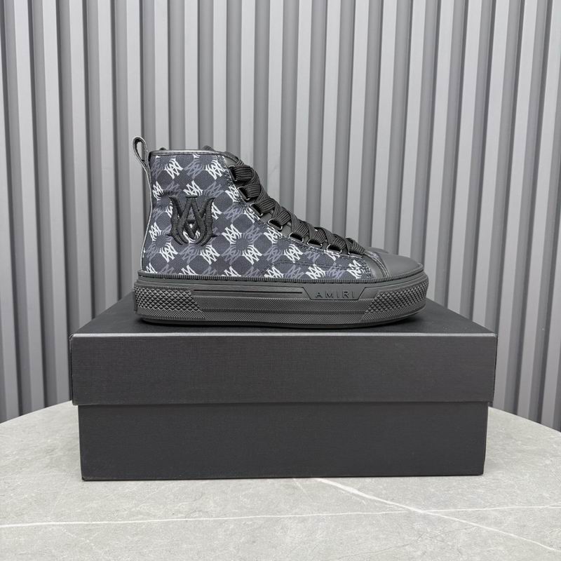 AMIRI Monogram High-Top Sneakers - Black, Grey and White