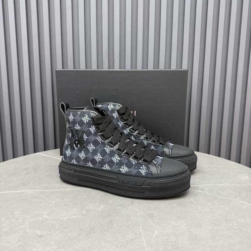 AMIRI Monogram High-Top Sneakers - Black, Grey and White