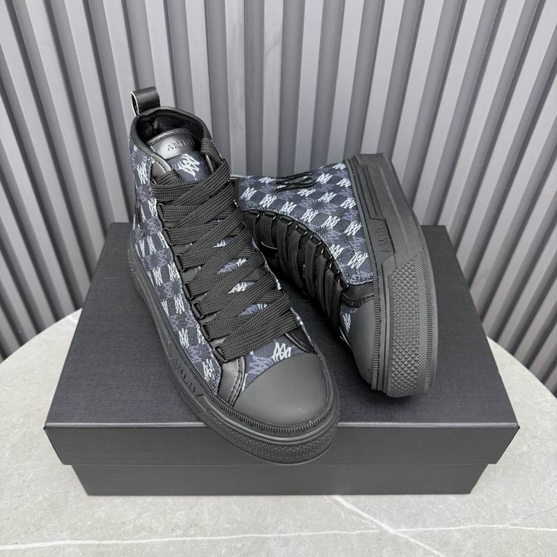AMIRI Monogram High-Top Sneakers - Black, Grey and White