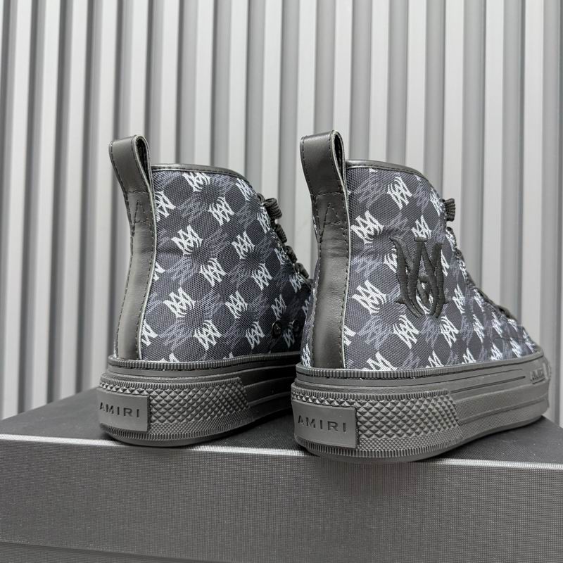 AMIRI Monogram High-Top Sneakers - Black, Grey and White