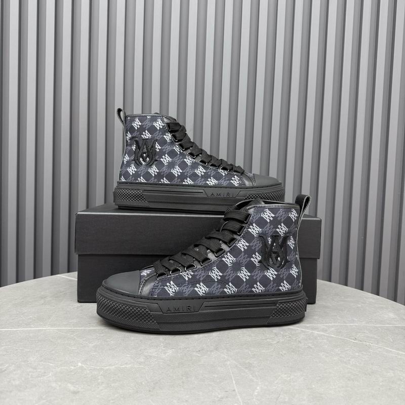 AMIRI Monogram High-Top Sneakers - Black, Grey and White
