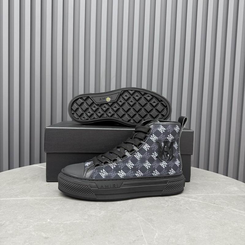 AMIRI Monogram High-Top Sneakers - Black, Grey and White