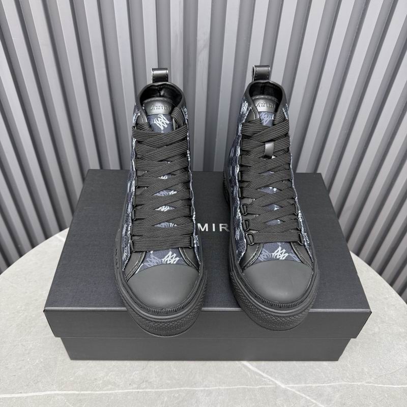 AMIRI Monogram High-Top Sneakers - Black, Grey and White