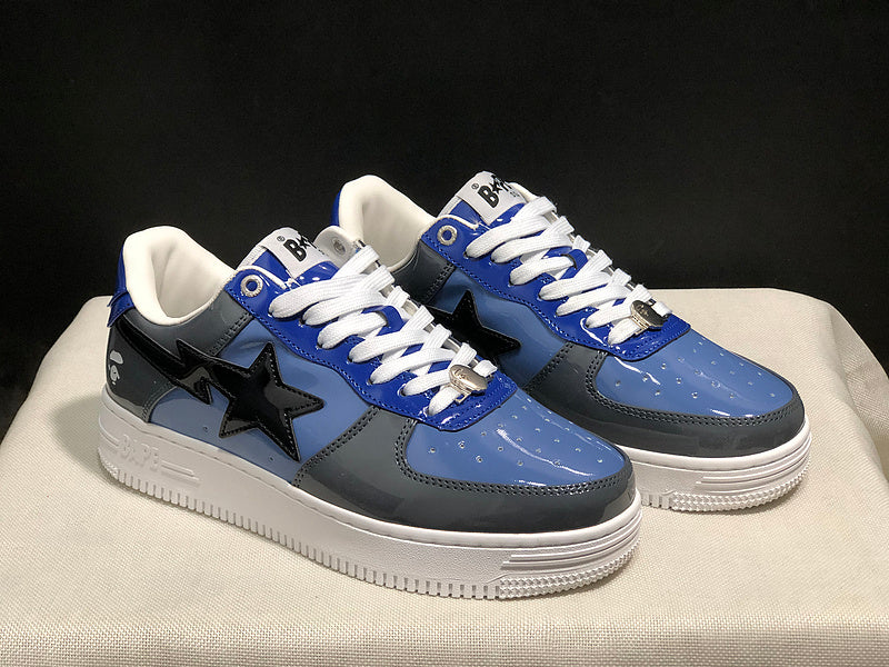 BAPE Star Low-Top Sneakers - Blue, Grey and Black