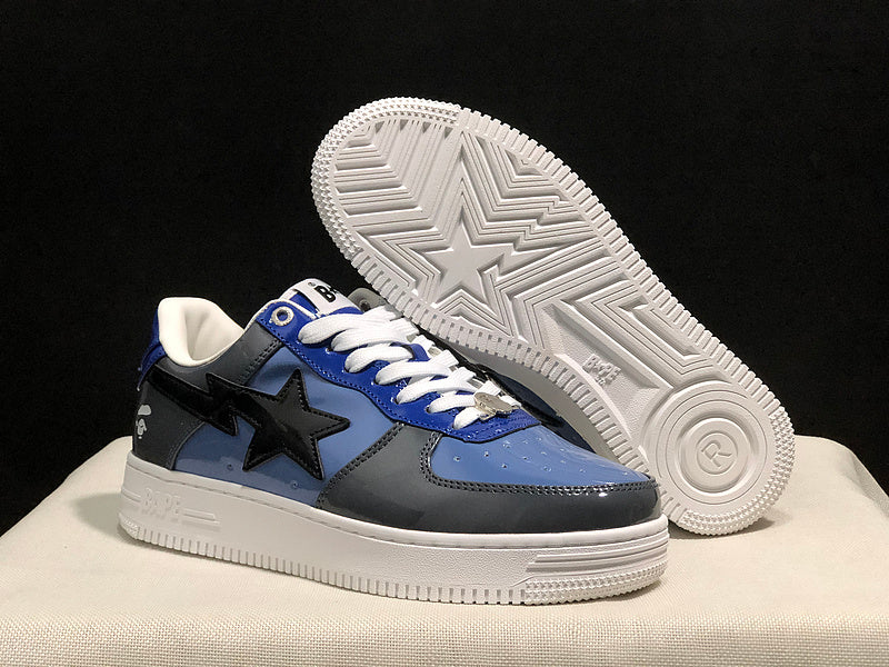 BAPE Star Low-Top Sneakers - Blue, Grey and Black