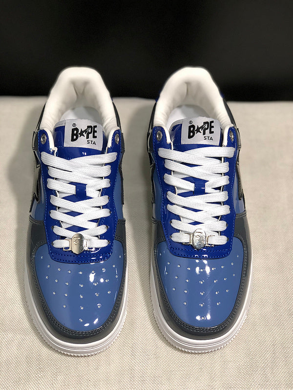BAPE Star Low-Top Sneakers - Blue, Grey and Black
