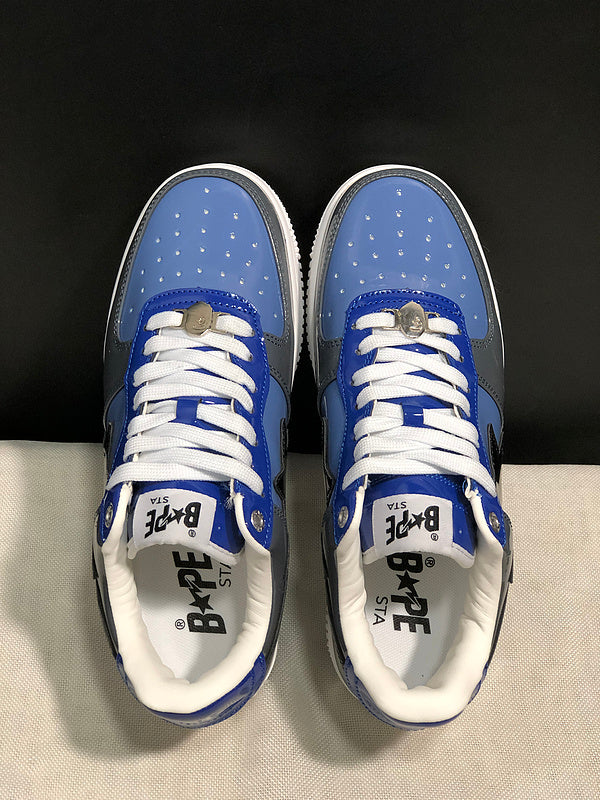 BAPE Star Low-Top Sneakers - Blue, Grey and Black