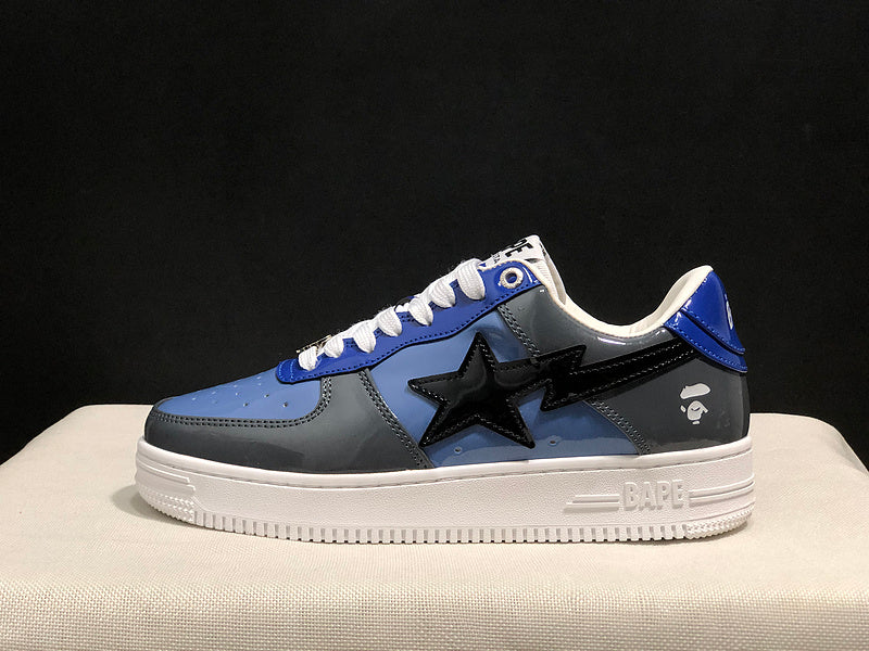 BAPE Star Low-Top Sneakers - Blue, Grey and Black