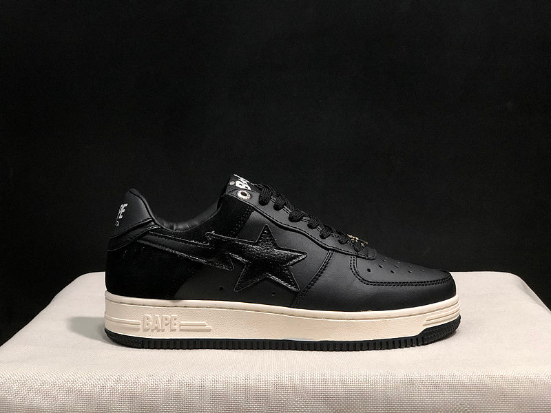BAPE Star Low-Top Sneakers - Black and Cream