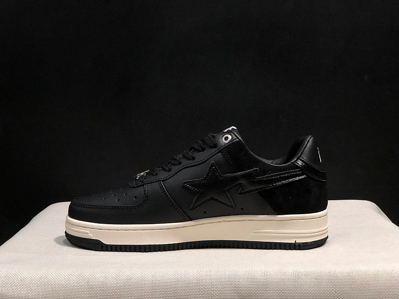 BAPE Star Low-Top Sneakers - Black and Cream